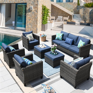  Wicker/rattan 5 - Person Seating Group With Cushions