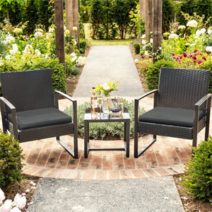  Beoll 3 Piece Rattan Seating Group with Cushions