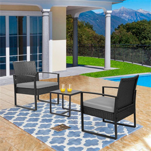  Beoll 3 Piece Rattan Seating Group with Cushions