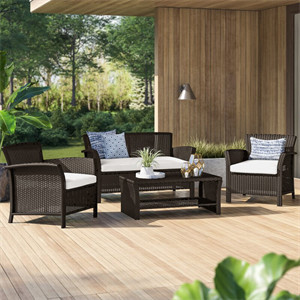  Blarwood 4 Piece Rattan Sofa Seating Group with Cushions