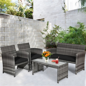  Brieah 4-Piece Rattan Sofa Seating Group with Cushions