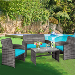  Brieah 4-Piece Rattan Sofa Seating Group with Cushions