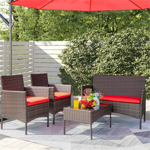  Donn 4 Piece Rattan Sofa Seating Group with Cushions
