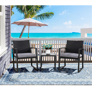  Happel Square 2 - Person 17.71" Long Bistro Set with Cushions