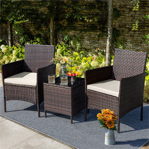  Jagger 3 Piece Rattan Seating Group with Cushions