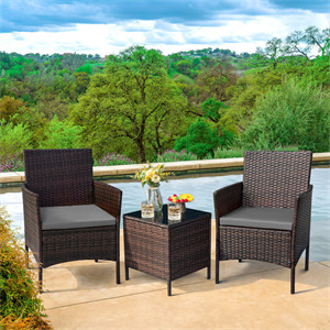  Jagger 3 Piece Rattan Seating Group with Cushions