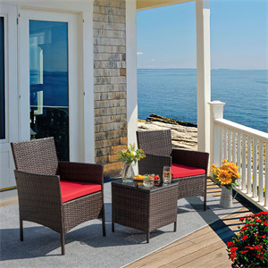  Jagger 3 Piece Rattan Seating Group with Cushions