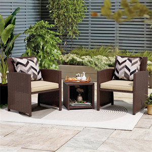  Rand 3 Piece Rattan Seating Group with Cushions