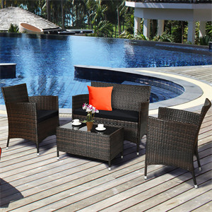 Rayna 4 Piece Rattan Sofa Seating Group with Cushions