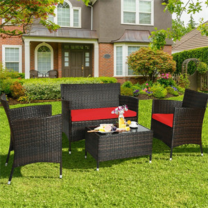  Rayna 4 Piece Rattan Sofa Seating Group with Cushions