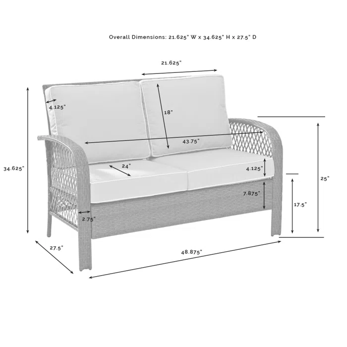  4 Piece Rattan Sofa Seating Group with Cushions