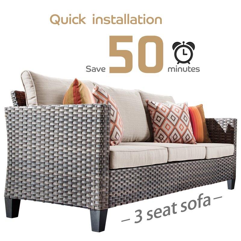  Wicker/rattan 5 - Person Seating Group With Cushions