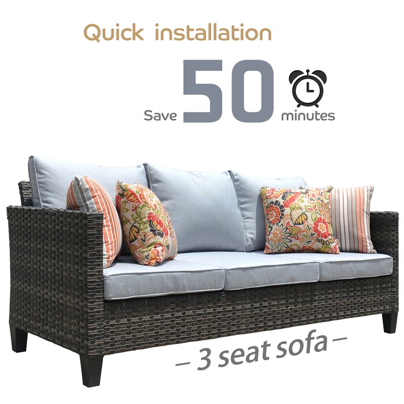  Wicker/rattan 5 - Person Seating Group With Cushions