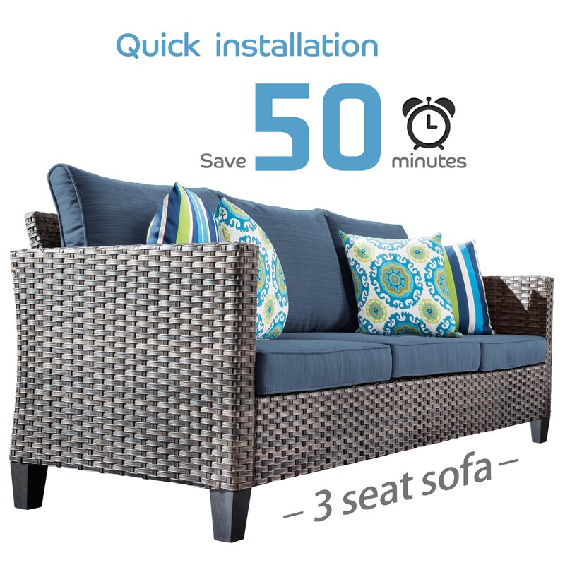  Wicker/rattan 5 - Person Seating Group With Cushions