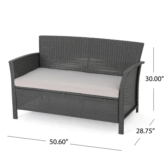  Blarwood 4 Piece Rattan Sofa Seating Group with Cushions