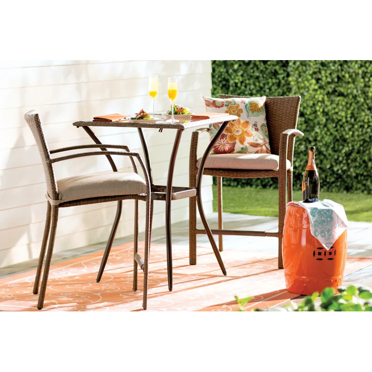  Cain Square 2 - Person Outdoor Dining Set with Cushions