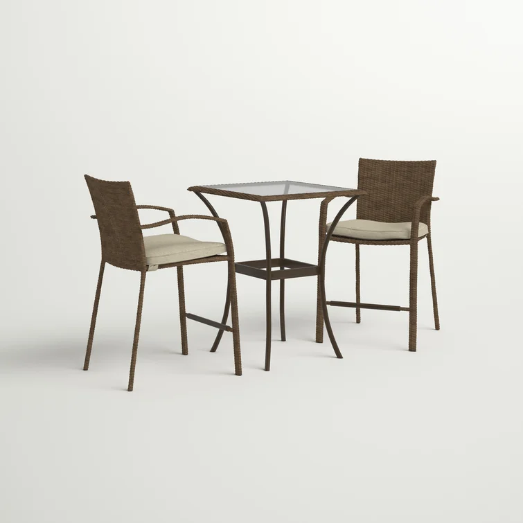  Cain Square 2 - Person Outdoor Dining Set with Cushions
