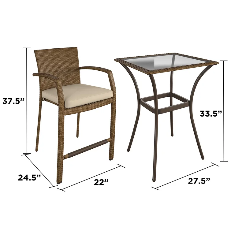  Cain Square 2 - Person Outdoor Dining Set with Cushions