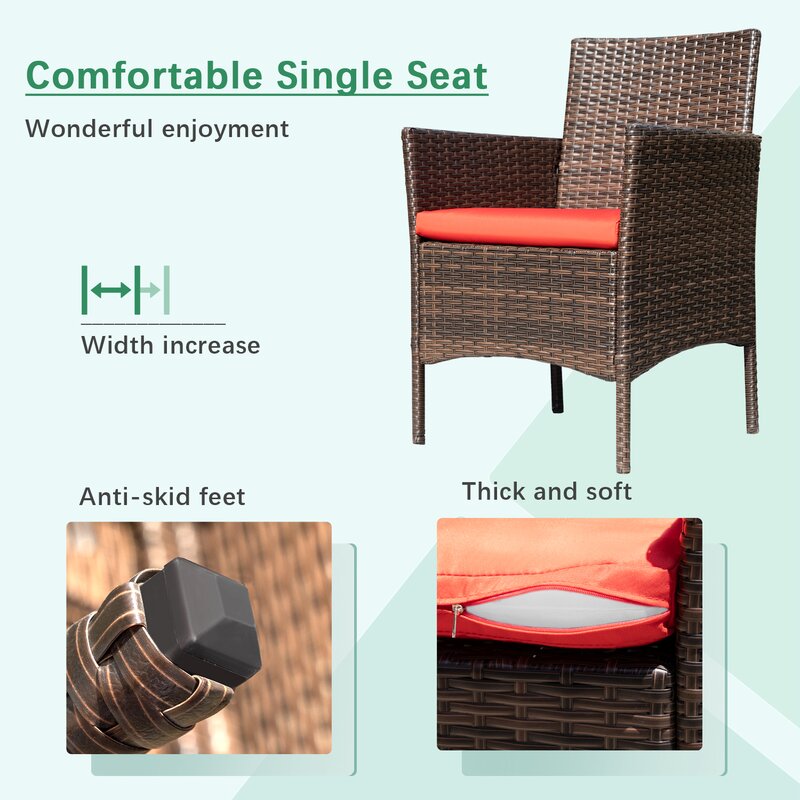  Donn 4 Piece Rattan Sofa Seating Group with Cushions