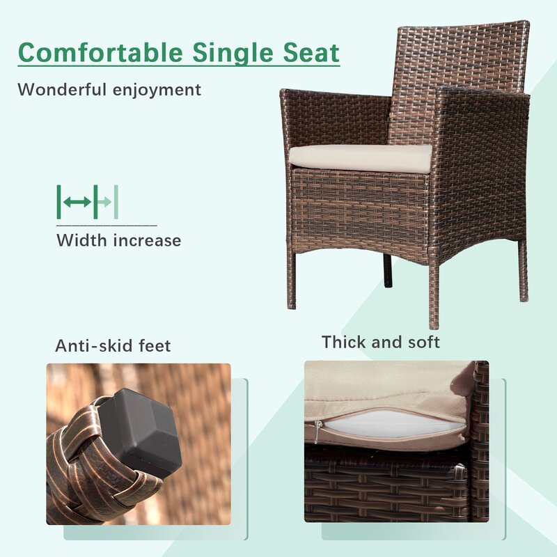  Donn 4 Piece Rattan Sofa Seating Group with Cushions