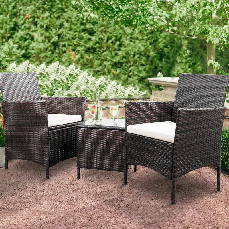  Jagger 3 Piece Rattan Seating Group with Cushions