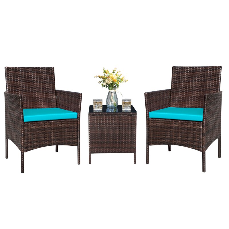 Jagger 3 Piece Rattan Seating Group with Cushions