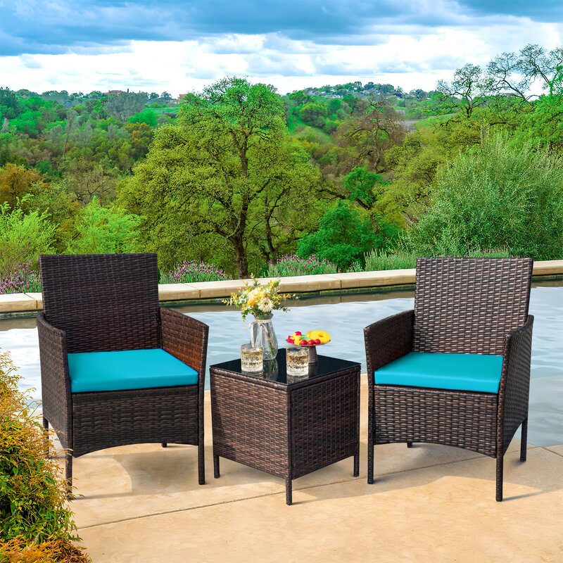  Jagger 3 Piece Rattan Seating Group with Cushions