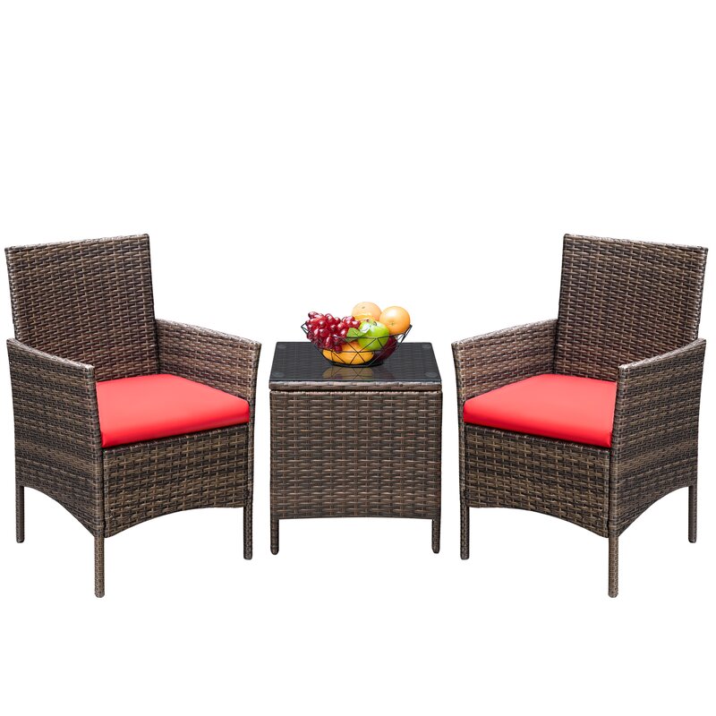  Jagger 3 Piece Rattan Seating Group with Cushions