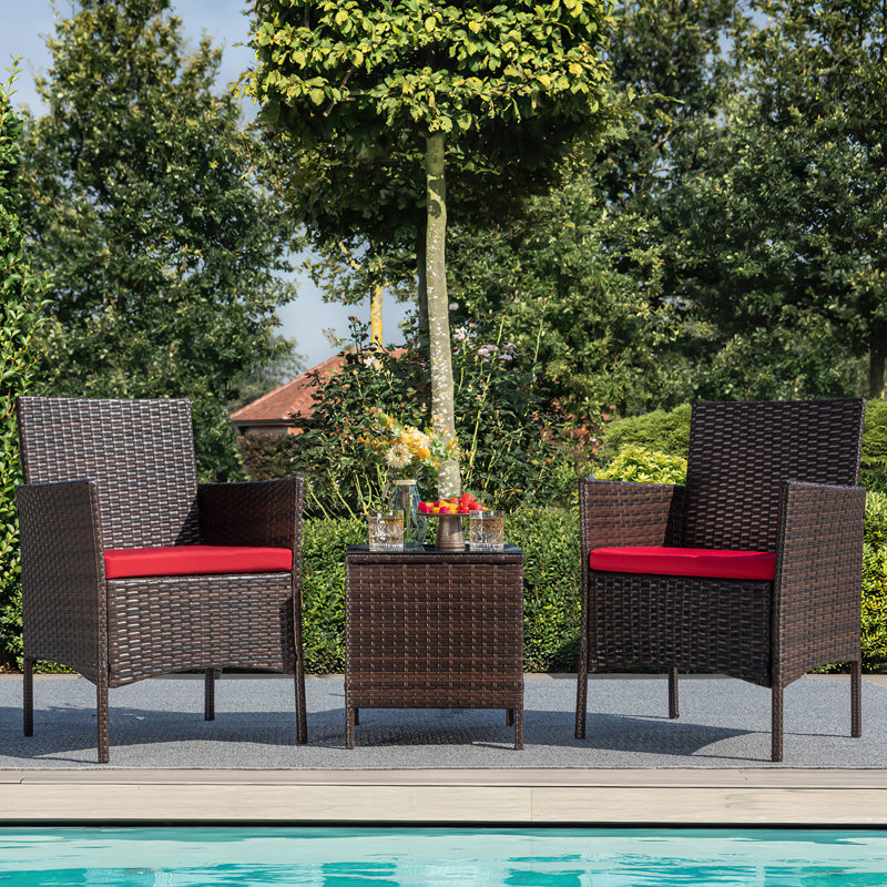  Jagger 3 Piece Rattan Seating Group with Cushions
