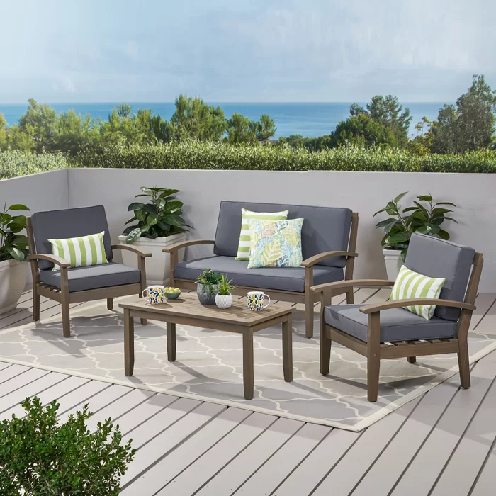  Junoo 4 - Person Outdoor Seating Group with Cushions