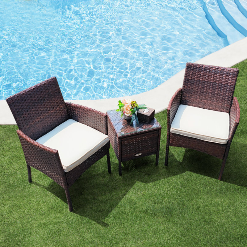 Kaytin 3 Piece Rattan Seating Group with Cushions