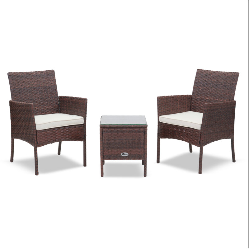  Kaytin 3 Piece Rattan Seating Group with Cushions