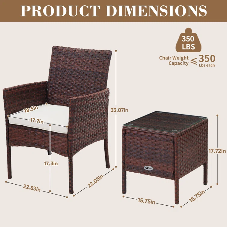  Kaytin 3 Piece Rattan Seating Group with Cushions