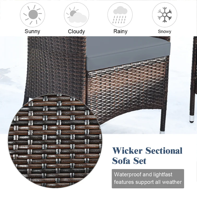  Rayna 4 Piece Rattan Sofa Seating Group with Cushions