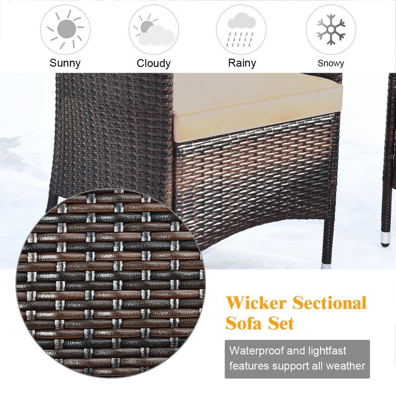  Rayna 4 Piece Rattan Sofa Seating Group with Cushions
