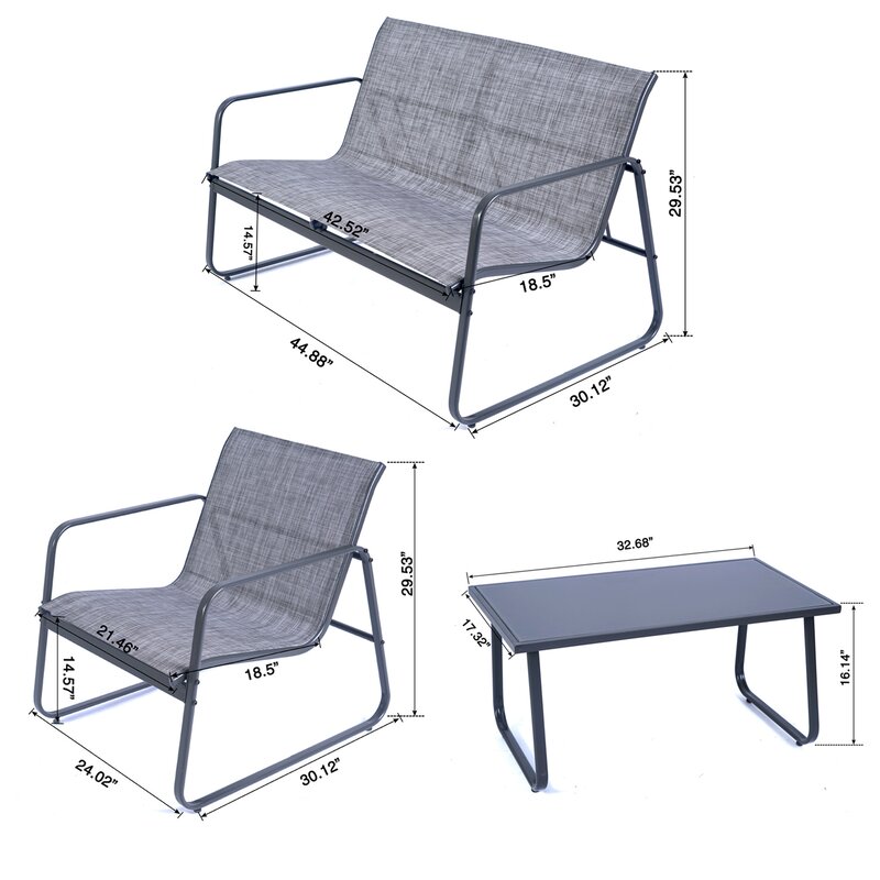  Virginio 4 Piece Complete Patio Set