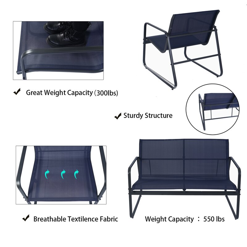  Virginio 4 Piece Complete Patio Set